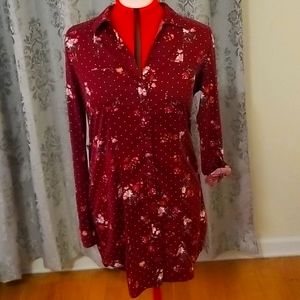 Burgundy Floral Dress